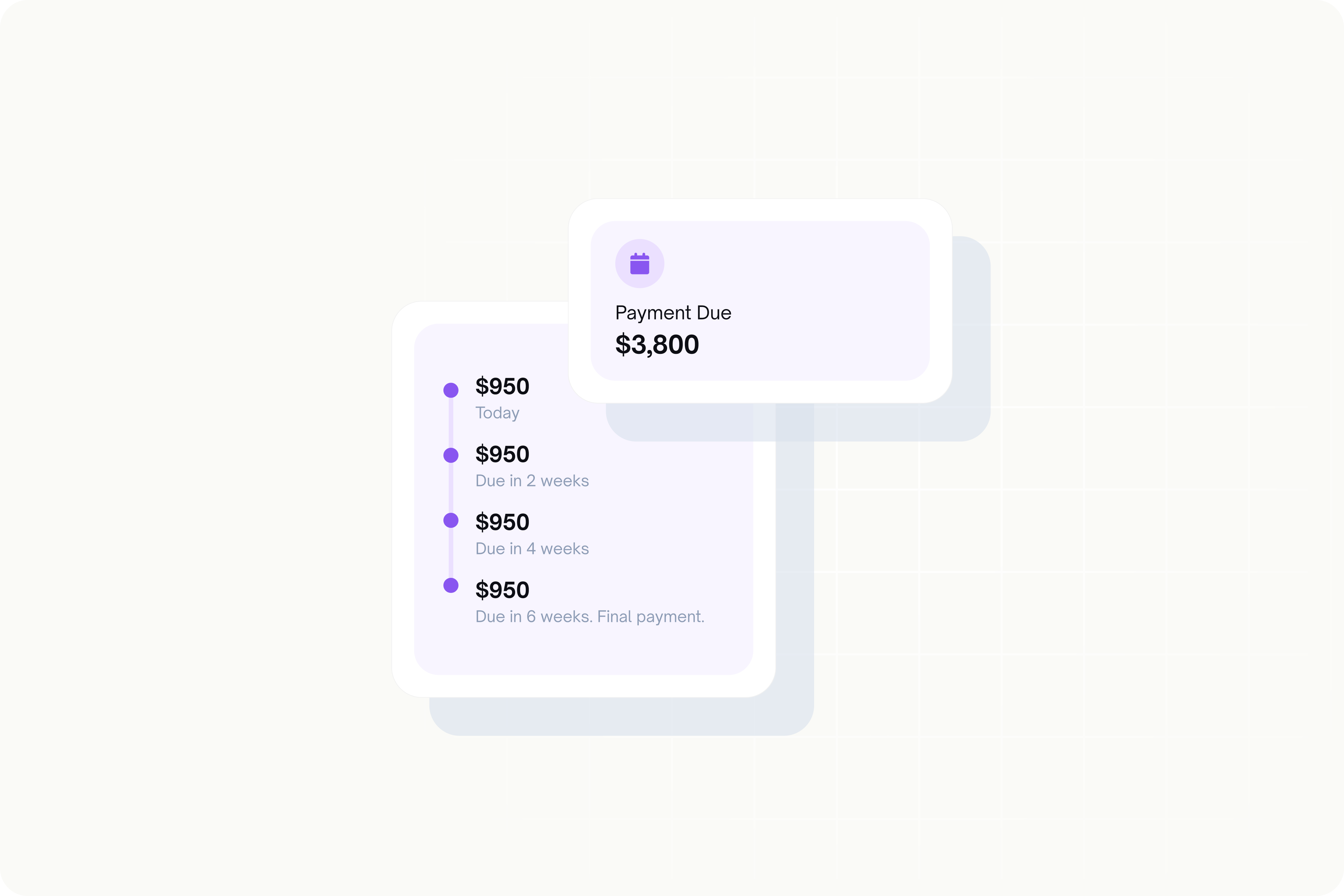 Simplified UI of buy now pay later